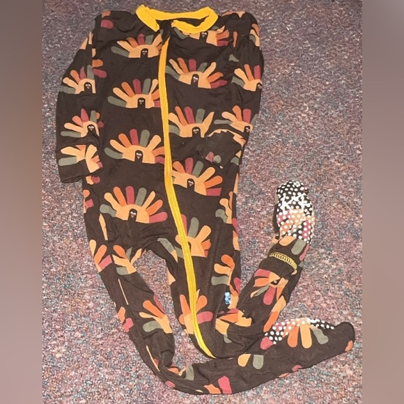 Kickee pants 9-12m turkey one piece pajamas - Picture 1 of 2